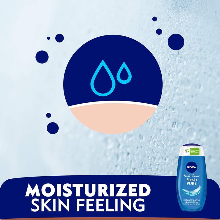 Nivea Shower Gel Body Wash, Fresh Pure Sea Minerals Aquatic Scent, 250ml