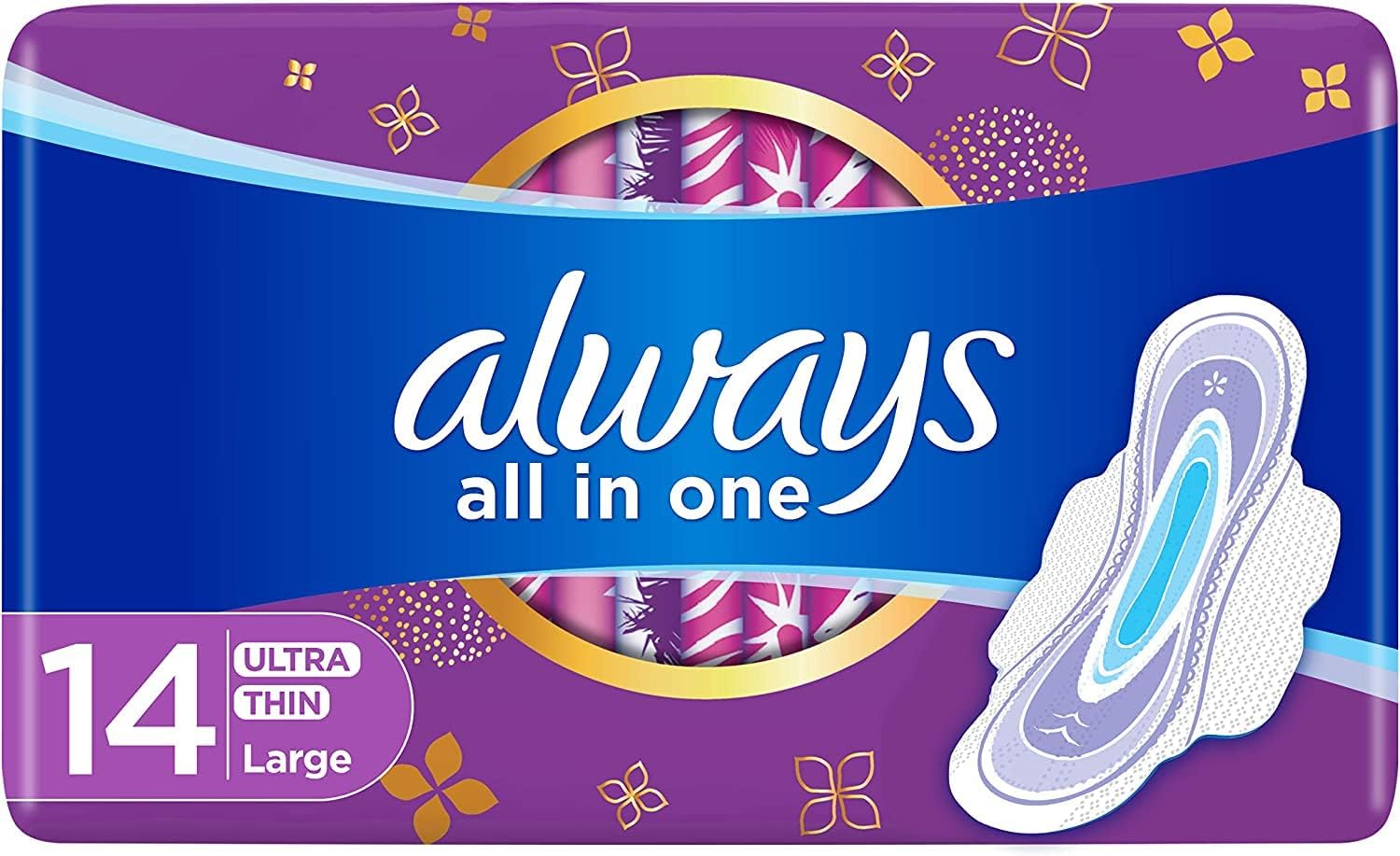 Always Pads Ultra Thin All In One Large With Wings Sanitary Pads (7/14/20)