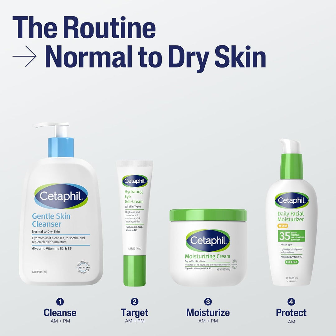 CetaPhil Face Wash by , Hydrating Gentle Skin Cleanser for Dry to Normal Sensitive Skin, NEW 20 oz, Fragrance Free, Soap Free and Non-Foaming