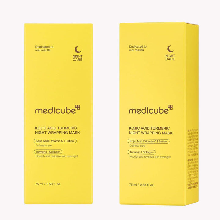 medicube Turmeric Overnight Wrapping Peel Off Mask - Nourishes dull, uneven skin with hydrolyzed collagen for glowing skin and improved elasticity. Korean skincare, 2.53 fl. oz.