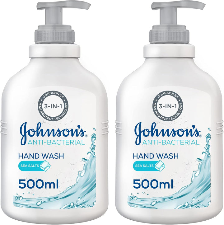 Johnson's Hand Wash, Anti-Bacterial, Sea Salts, 500ml, 1+1 FREE