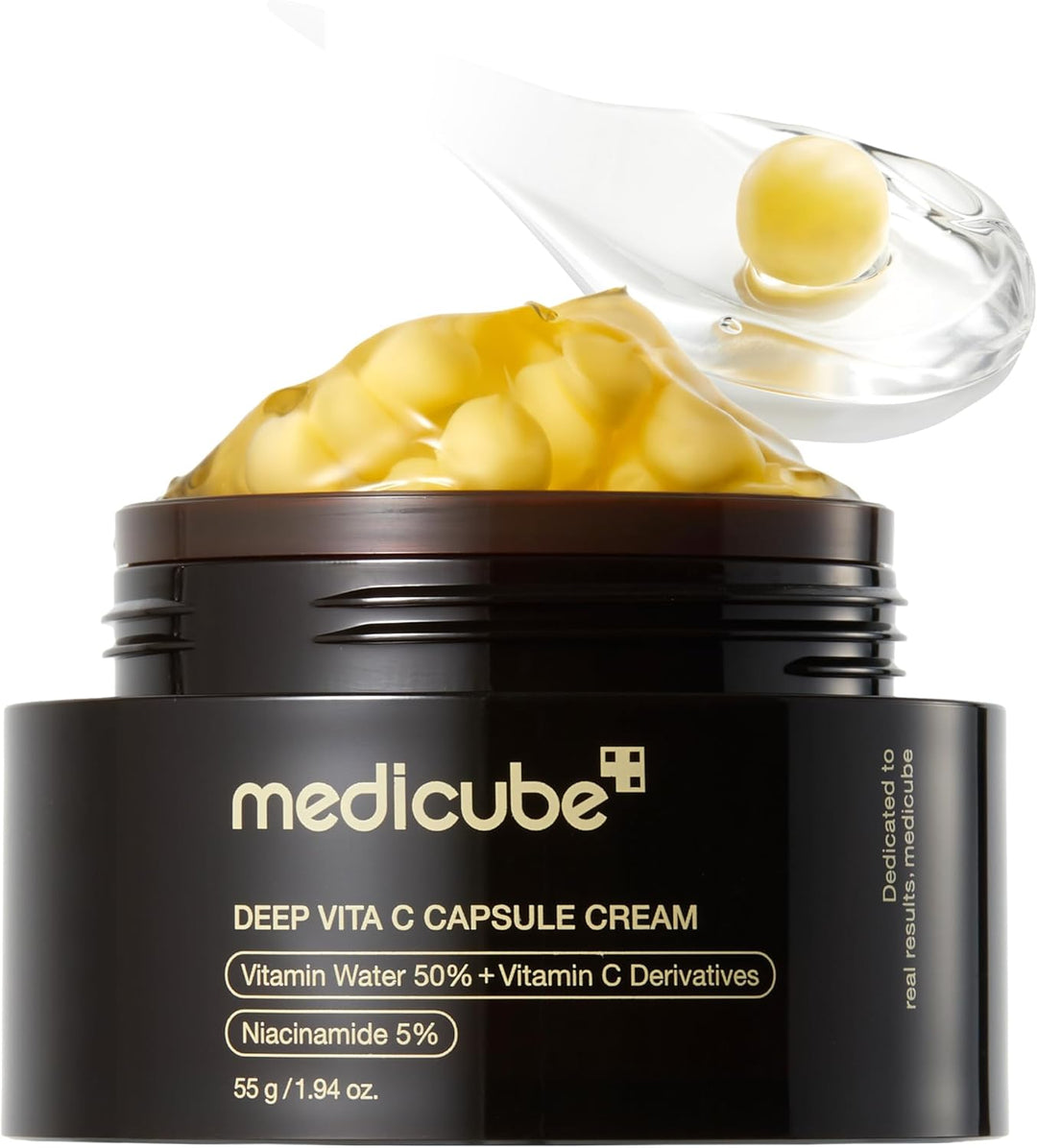 medicube Deep Vitamin C Golden Capsule Face Moisturizer - Liposome Capsules For Wrinkles, Skin Radiance - Transparent Gel for Glow Hydration - Korean Skin Care 1.94 oz