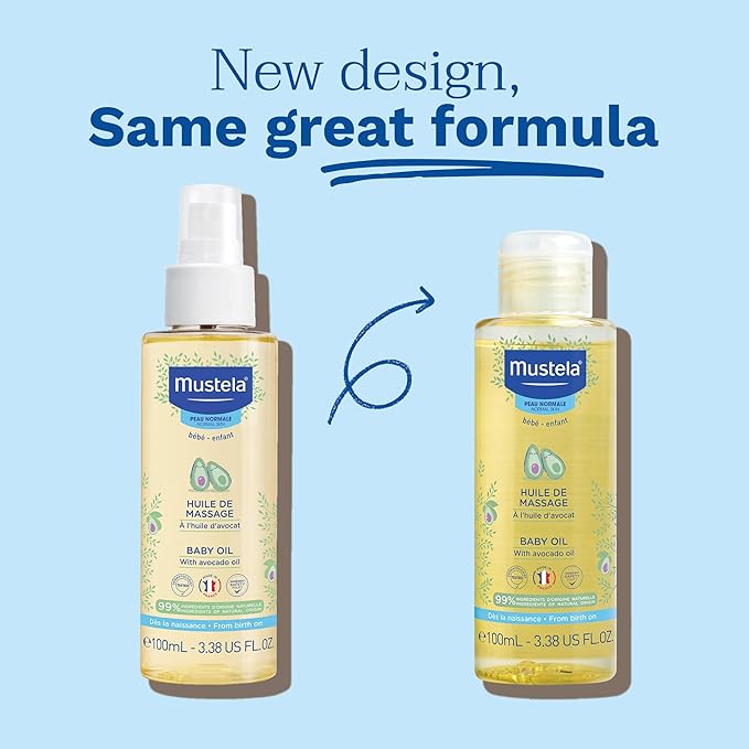 Mustela Baby Oil, Natural Avocado fortified with Vitamin B5