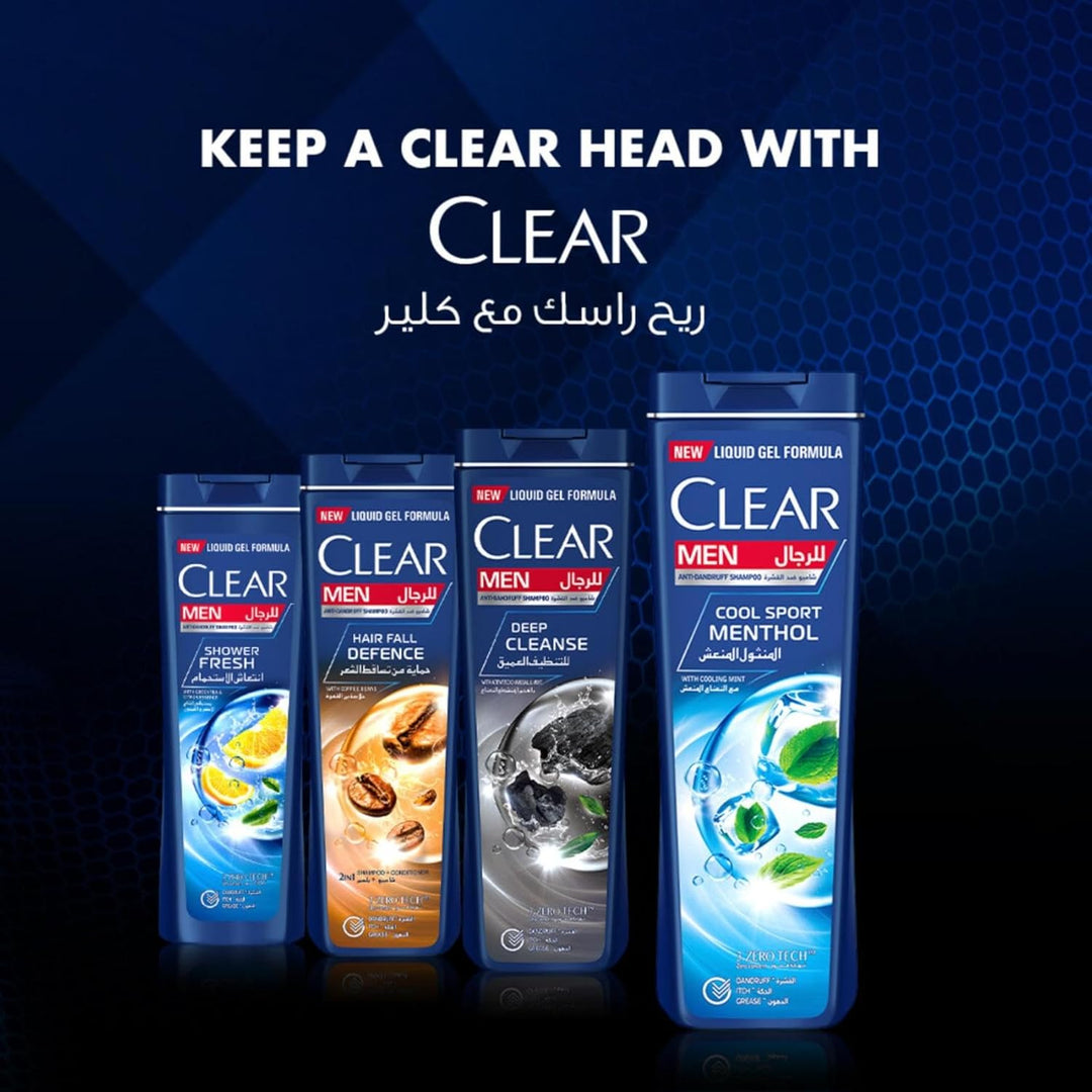 Clear Anti-Dandruff Shampoo, for dandruff prone & itchy scalp, Deep Cleanse purifies and nourishes the scalp, 2 x 350ml
