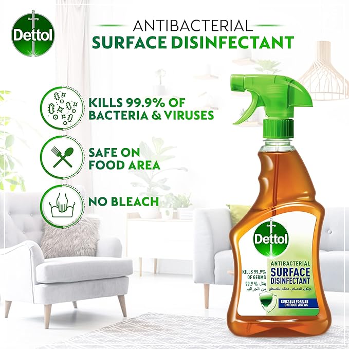 Dettol Original Anti-Bacterial Surface Disinfectant Liquid Trigger, 500 Ml, Pack of 2
