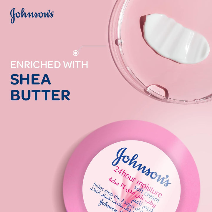 Johnson's Body Cream, 24 HOUR Moisture, Soft, 300ml