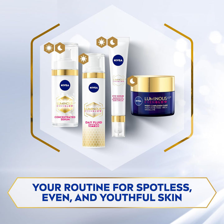 Nivea LUMINOUS630 Even Glow Concentrated Face Serum, Reduces Spots in 2 Weeks, Brighter and Glowing Complexion, 30ml