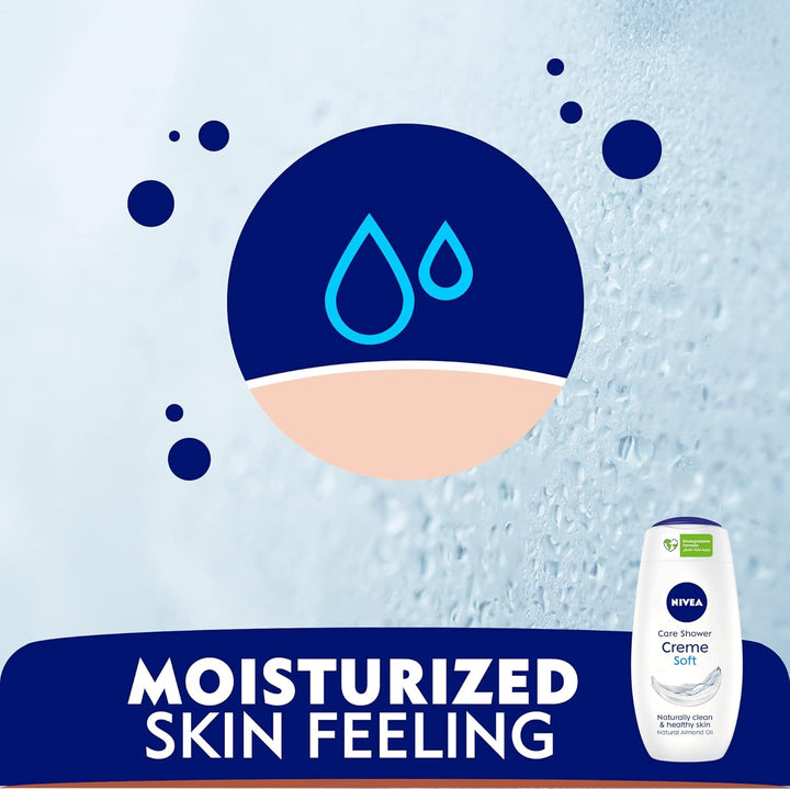 Nivea Shower Gel Body Wash, Cleansing Creme Soft Almond Oil Mild Scent, 250ml
