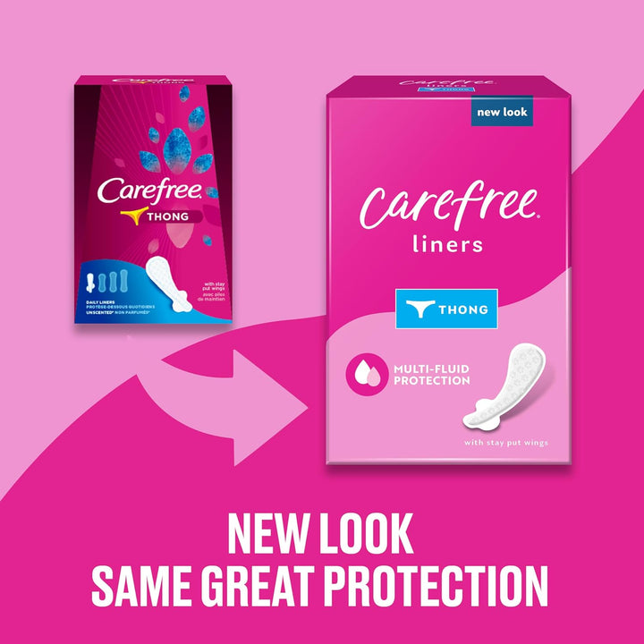 Carefree Thong Regular Unscented Liner, 49 Ounce