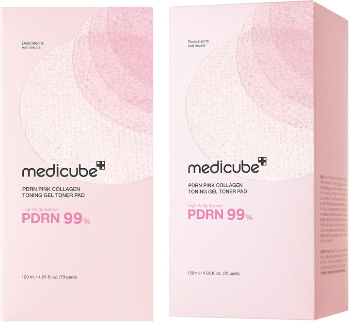 medicube Salmon DNA PDRN Pink Collagen Jelly Pad | Korean Gel Toner Pads with Niacinamide, Madecassoside, Retinol | Soothing, Radiance & Uneven Skin Tone | Korean Skin Care | 70Pads