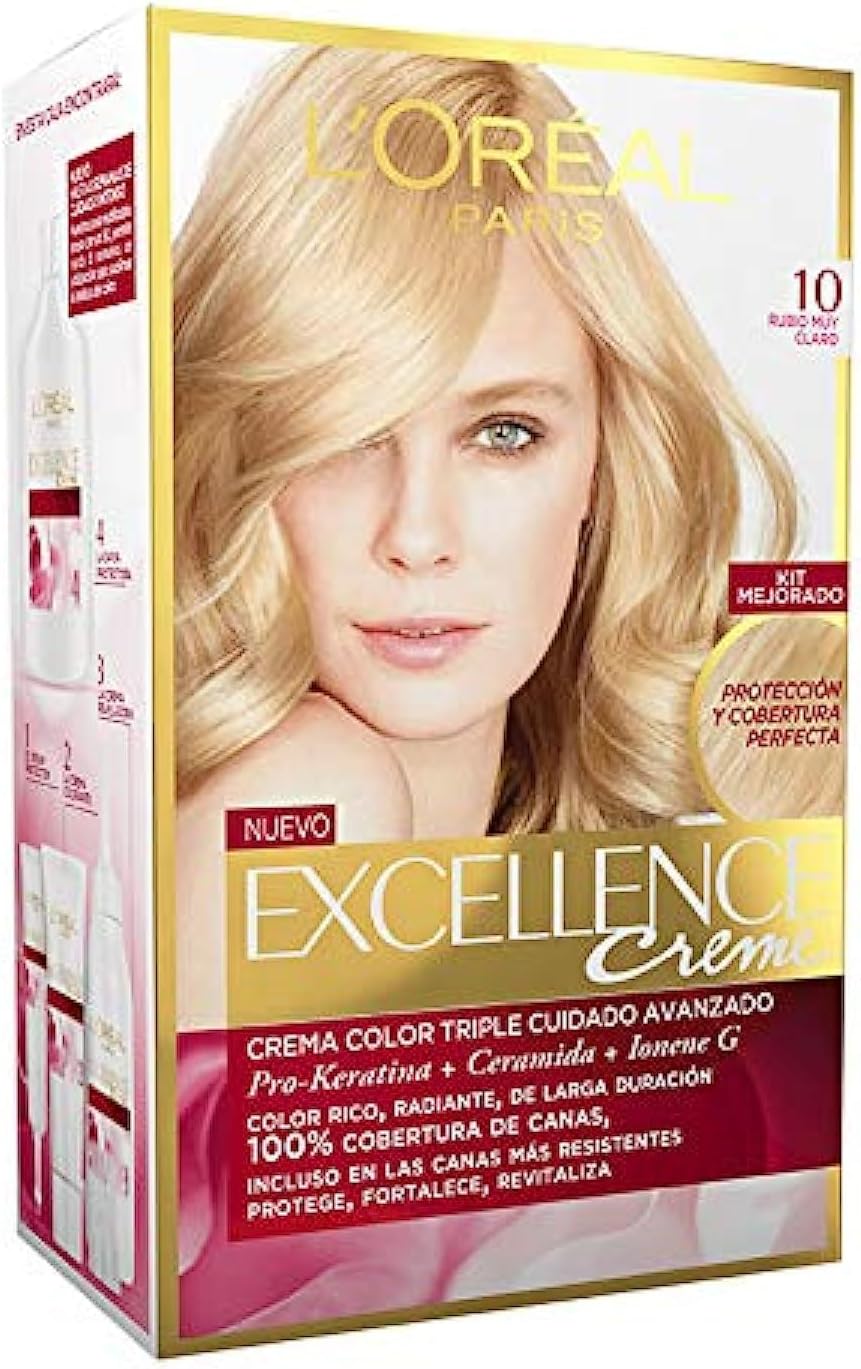 L’Oréal Paris Excellence Crème Permanent Hair Color, 10.0 Lightest Blonde