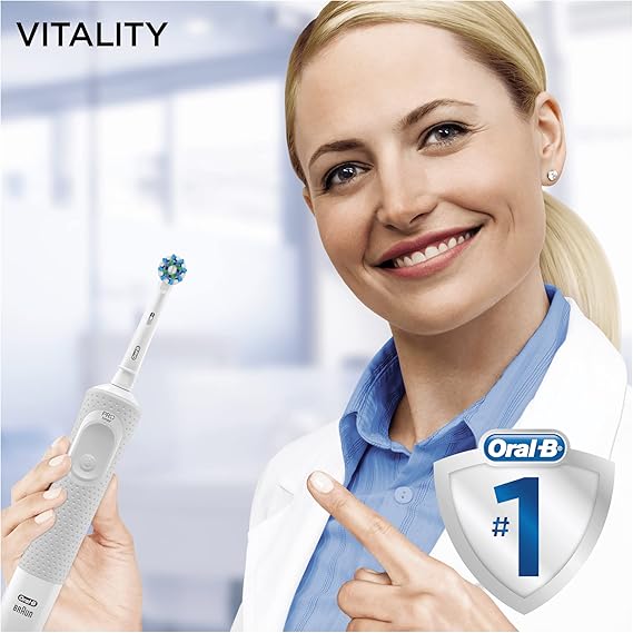 Oral-B Vitality 100 Electric Rechargeable Toothbrush, White (With Uae 3 Pin Plug)