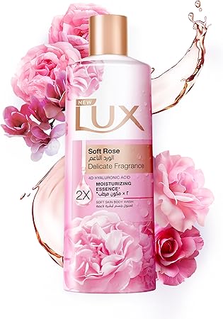 Lux Delicate Fragrance Body Wash, Soft Rose, 2x Moisturizing Essence, with 4D Hyaluronic Acid, 250ml