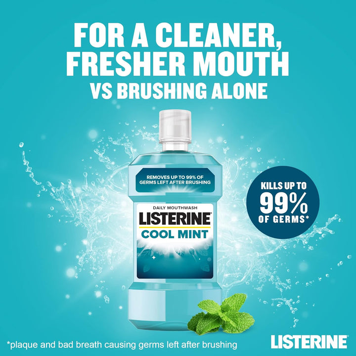 Listerine Cool Mint Mouthwash, 6X 500ml, Blue