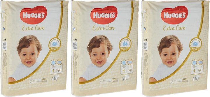 Huggies Extra Care, Size 4, 8 -14 kg, Super Mega Pack, 204 Diapers - Package May Vary