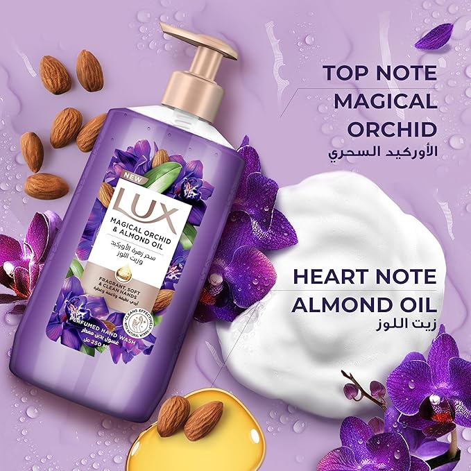 LUX Perfumed Liquid Hand Wash, Magical Orchid, with Almond Oil & Glycerin, for Fragrant, Soft and Clean Hands