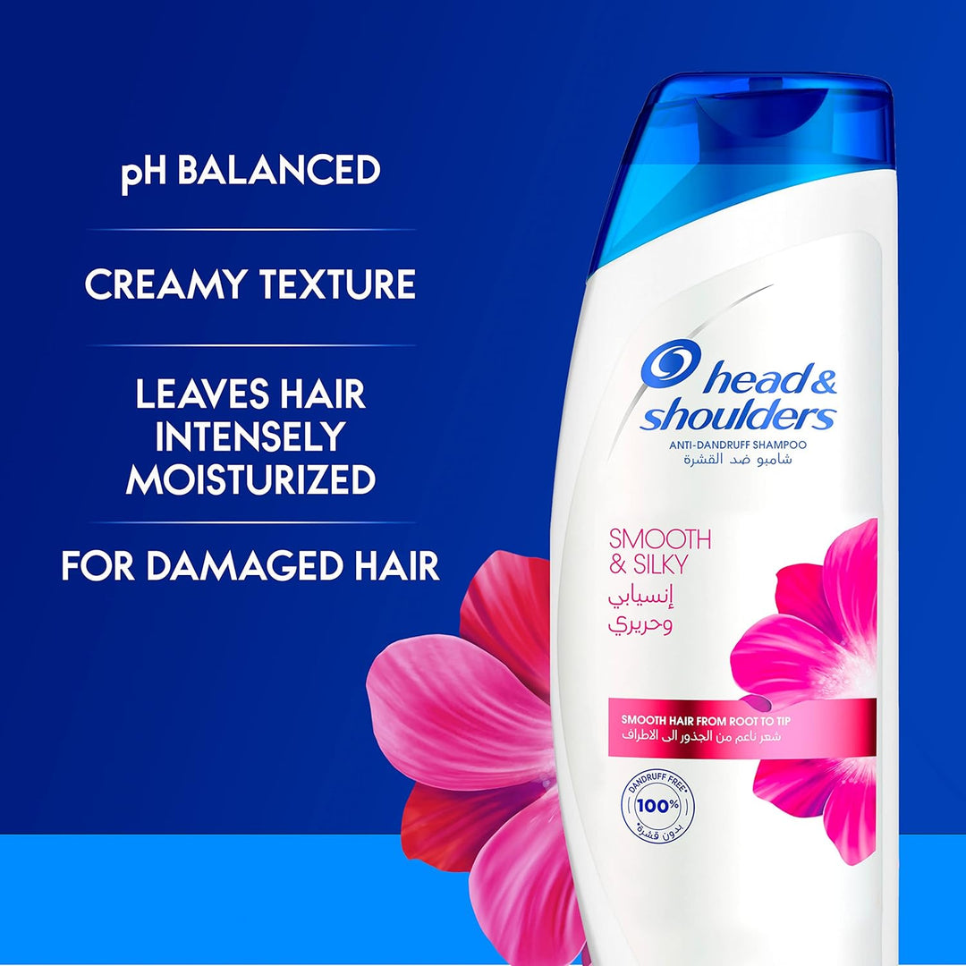 Head & Shoulders Smooth & Silky Anti-Dandruff Shampoo for Dry and Frizzy Hair, 190 ml
