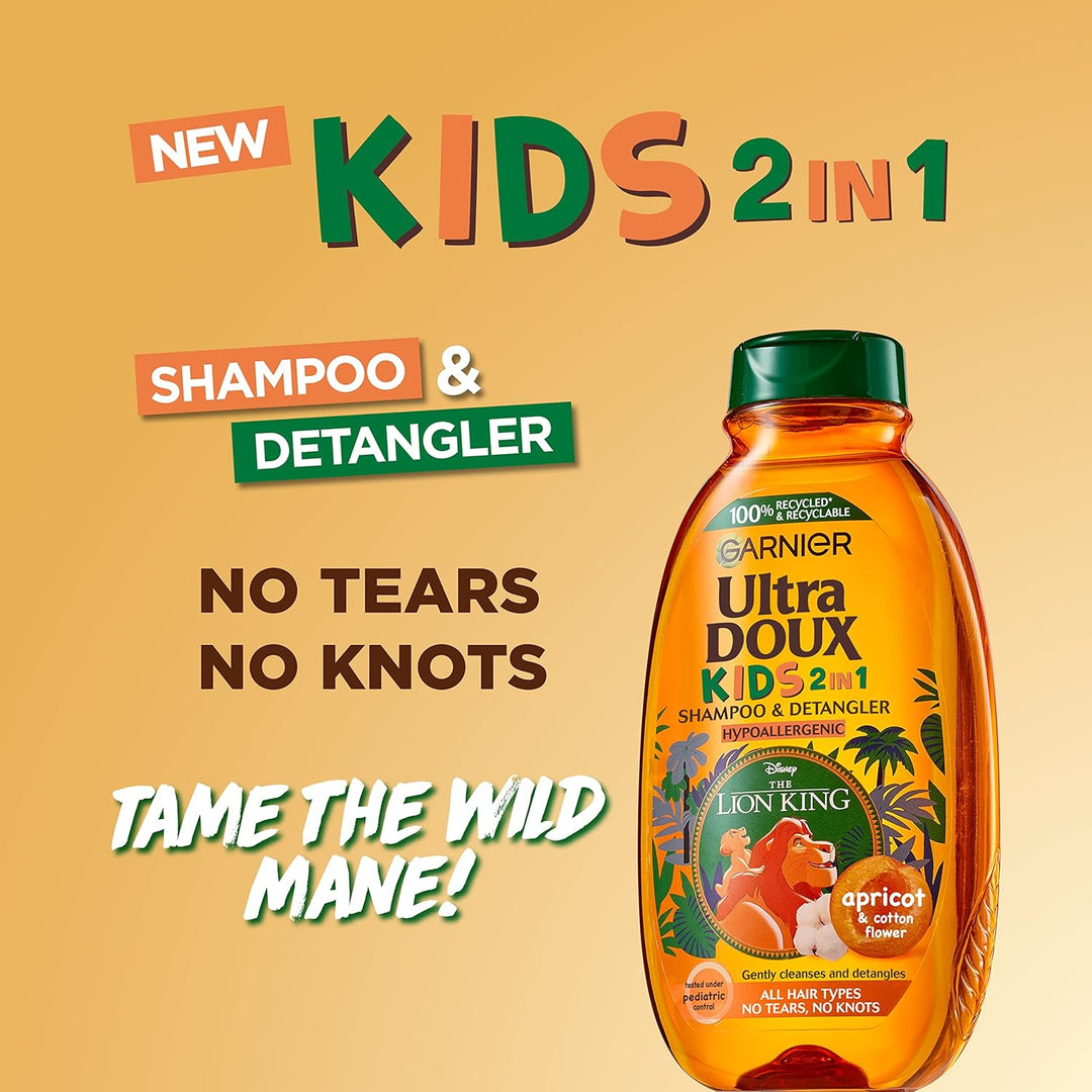 Garnier Ultra Doux Kids 2 in 1 Apricot Shampoo & Detangler The Lion King, 400.0 milliliters, 1.0 count, 1