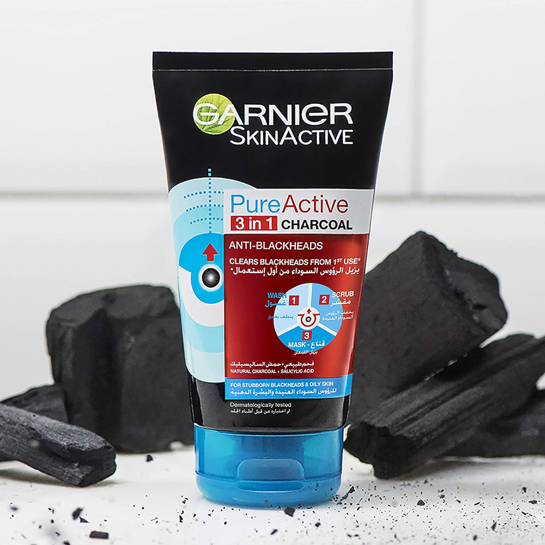 Garnier Pure Active Charcoal Cleansing Gel ANTI-BLACKHEAD 150ml