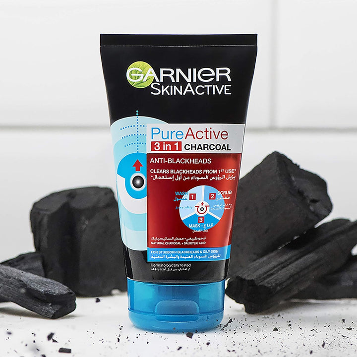 Garnier Pure Active Charcoal Cleansing Gel ANTI-BLACKHEAD 150ml