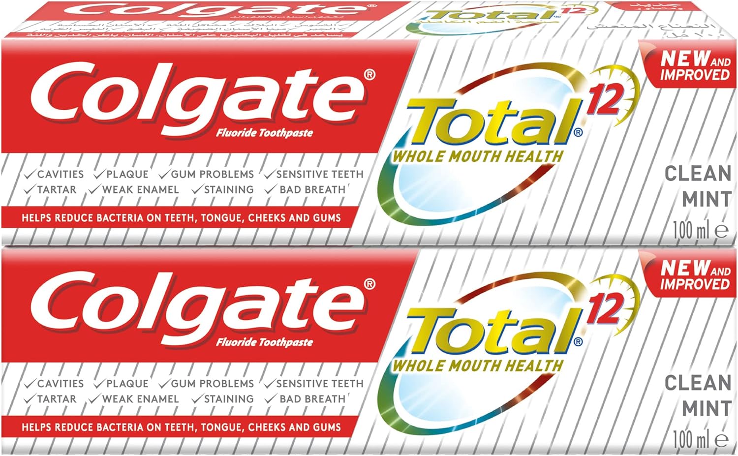 Colgate Total Clean Mint Toothpaste 100ml 2 pieces