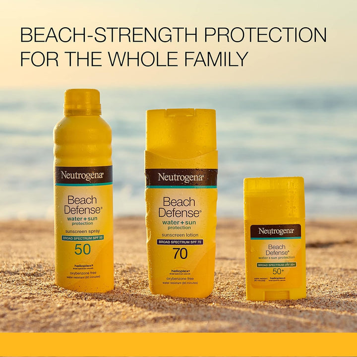 Neutrogena Beach Defense Water Resistant Sunscreen Lotion with Broad Spectrum SPF 70, Oil-Free and PABA-Free Fast-Absorbing