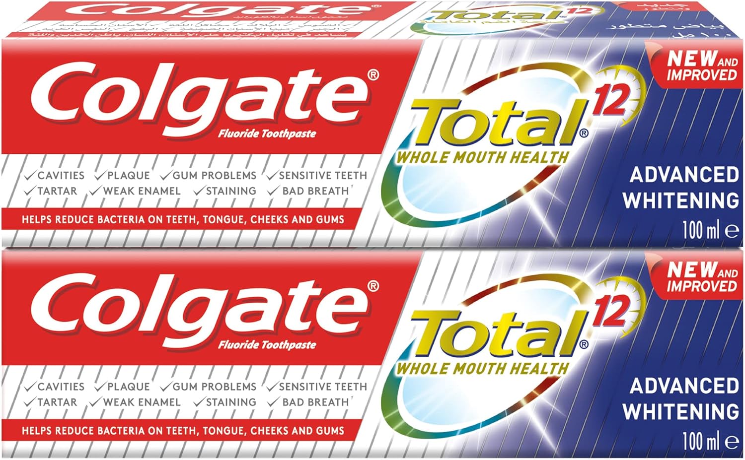 Colgate Total 12 Advanced Whitening Toothpaste 100ml (2 pack)