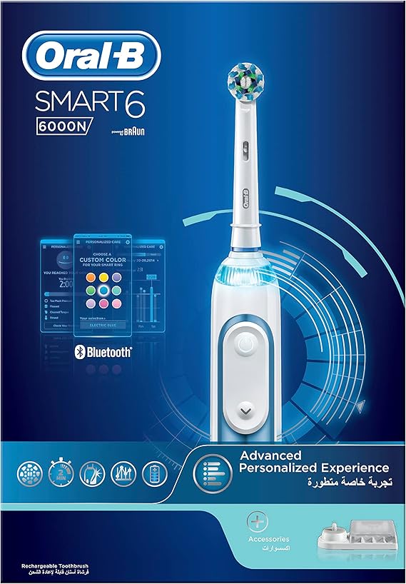 Oral-B Smart 6 6000N Electric Toothbrush, Smart Coaching, White Color