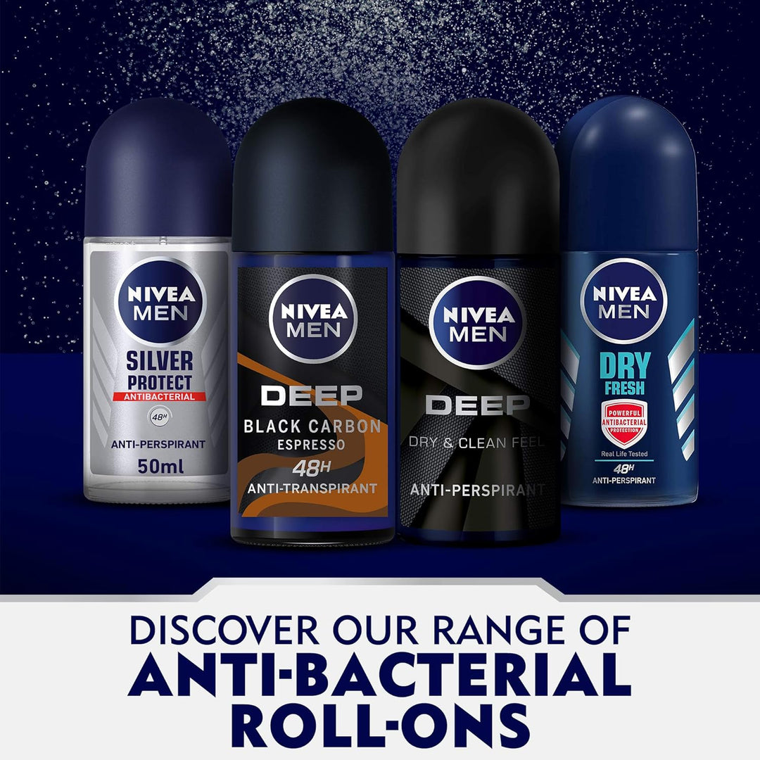 MEN Antiperspirant Roll-on for Men, 48h Protection, Dry Fresh Antibacterial, 2x50ml