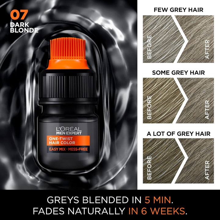 L’Oréal Paris Men Expert One Twist Mess Free Permanent Hair Color, Dark Blonde 07