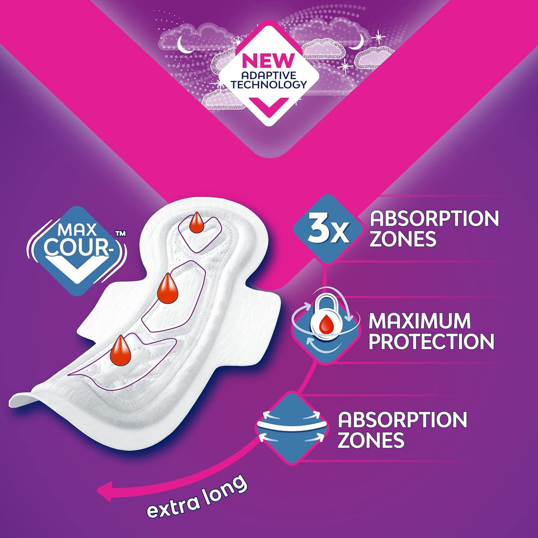 Nana Ultra Goodnight Sanitary Pads With Wings, 8 Count