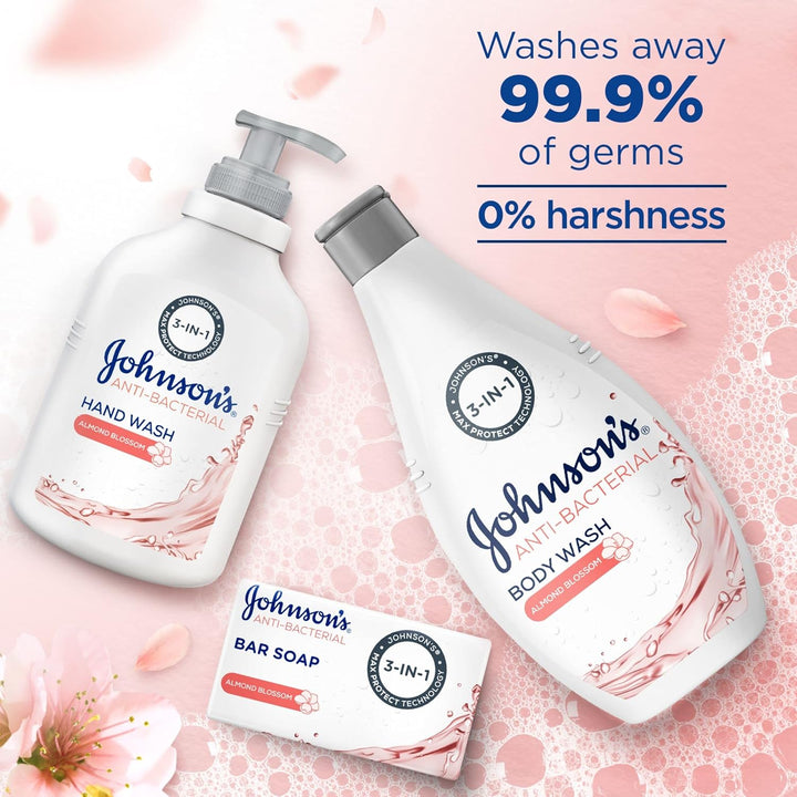 Johnson's Body Wash, Anti-Bacterial, Almond Blossom, 400Ml