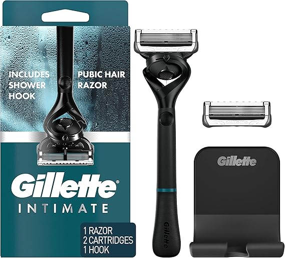 Gillette Intimate Manscape Razor for Men, 1 Razor Handle, 2 Razor Blade Refills