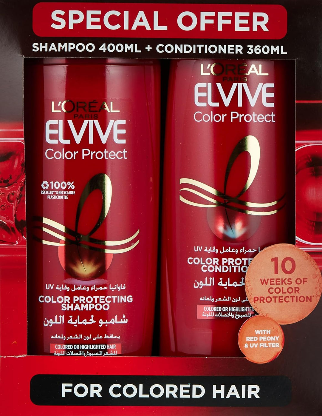 L’Oréal Paris Elvive Colour Protect For Coloured Hair, Shampoo 400 ml + Conditioner 360 ml