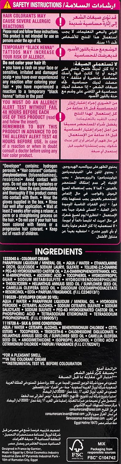 Garnier Olia 3.0 Soft Black, No Ammonia Permanent Hair Color With 60% Oils