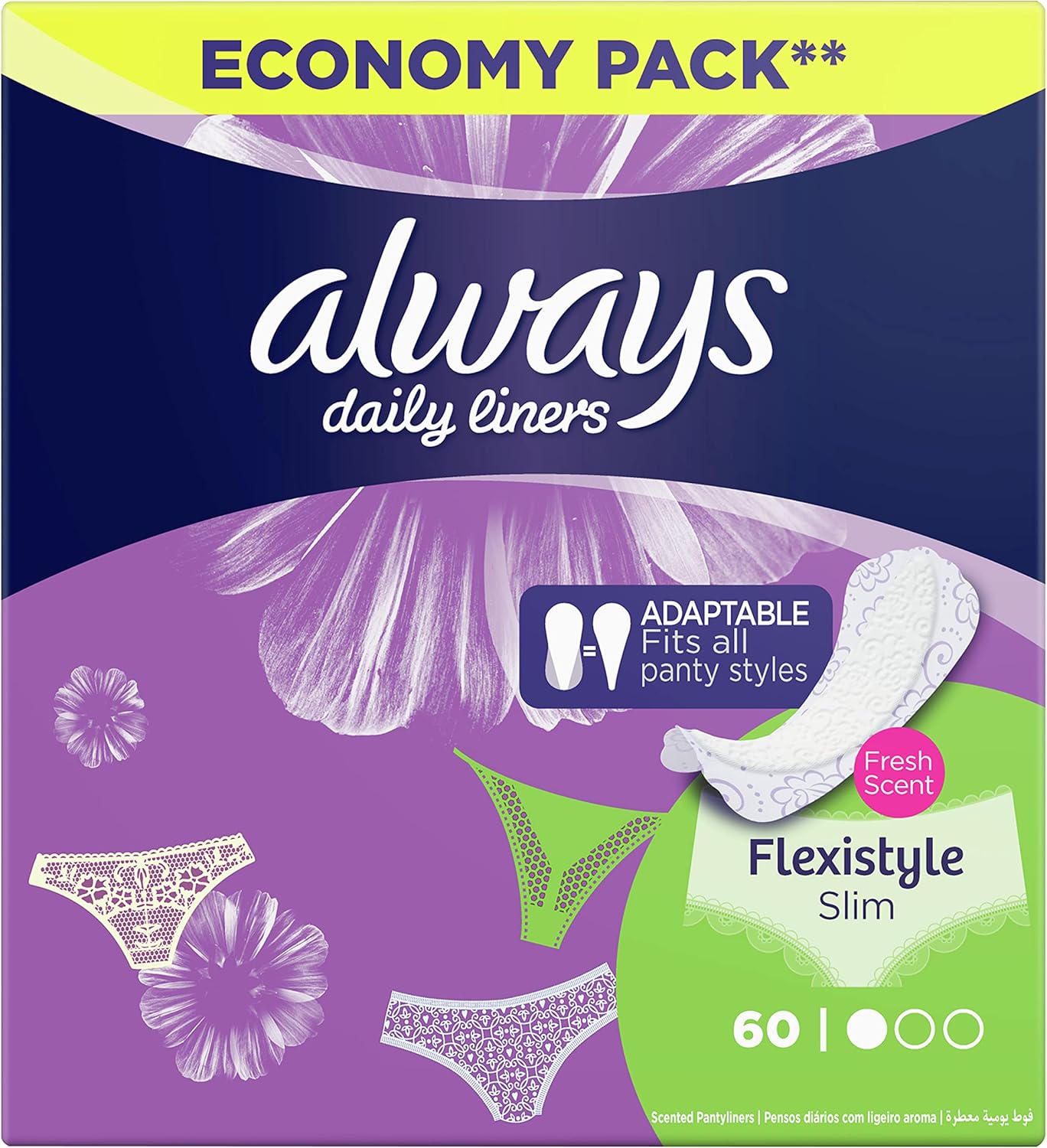 Always Pantyliners Multiform Normal Fresh Scent 20/60 Daily Liners