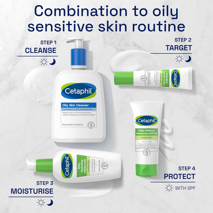 CetaPhil Oily Skin Cleanser 473ml, Foaming, Soap Free Gel Formula For Oily Combination Skin, Removes Excess Oil And Dirt With Niacinamide, Vegan