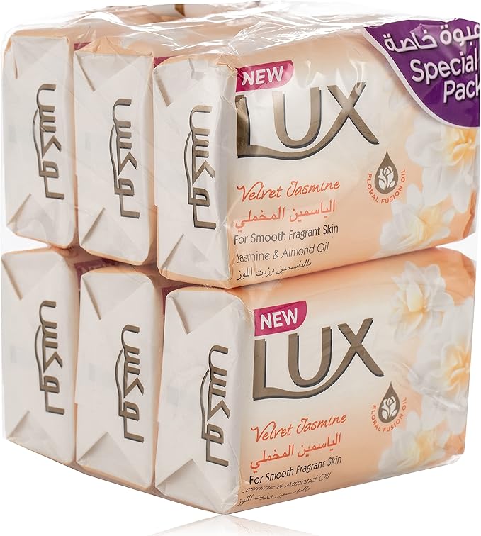 Lux Bar Soap Velvet Jasmine, 170g (Pack of 6)