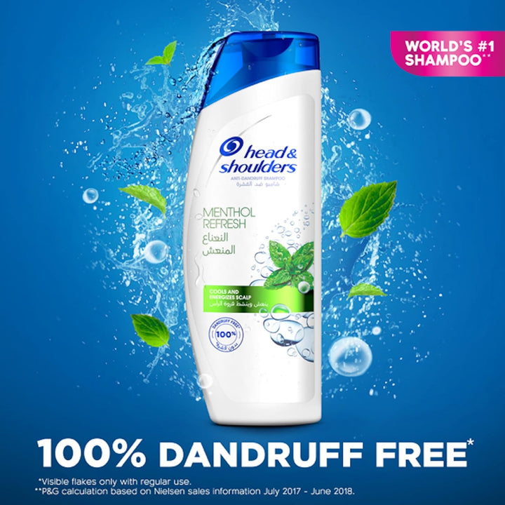 Head & Shoulders Menthol Refresh Anti-Dandruff Shampoo, 2 X 400 ml