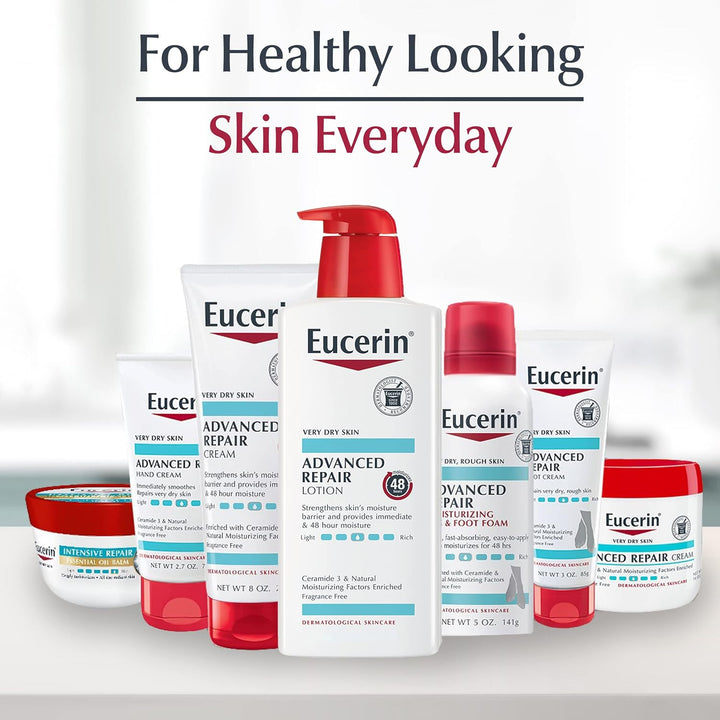 Eucerin Advanced Repair Body Cream, Fragrance Free Body Cream for Dry Skin, 16 Oz Jar
