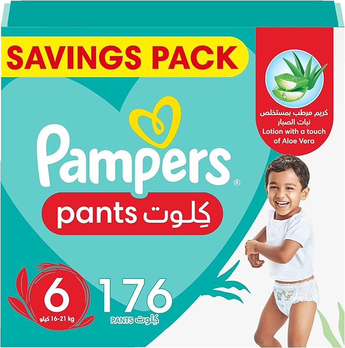 Pampers Baby Dry Pants Diapers with Aloe Vera Lotion, 360 Fit & up to 100% Leakproof, Size 6, 16-21k