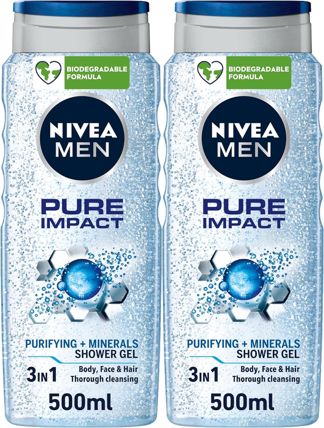 MEN 3in1 Shower Gel, Power Fresh 24h Fresh Effect Citrus Scent, 2x500ml