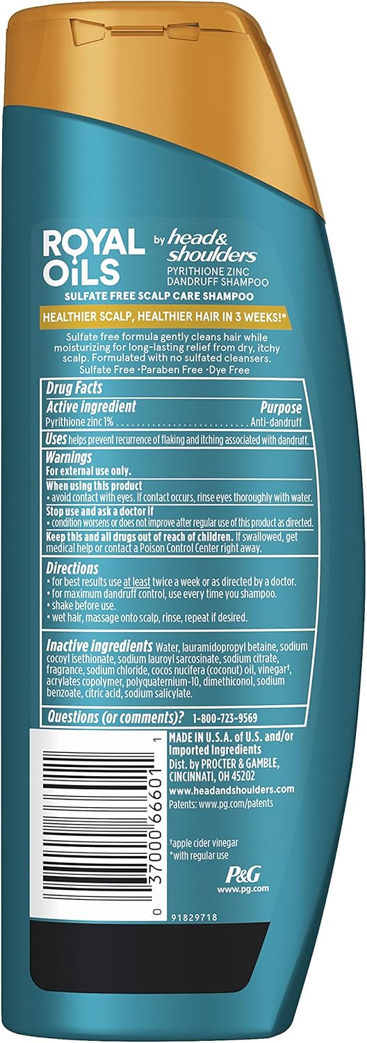 Head & Shoulders Royal Oils Moisturizing Shampoo, 12.8 Fl Oz