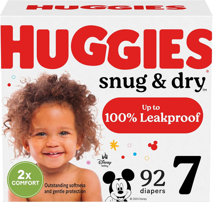 Huggies Baby Diapers, Size 7 (41+ lbs), 92 Ct, Snug & Dry Newborn Diapers