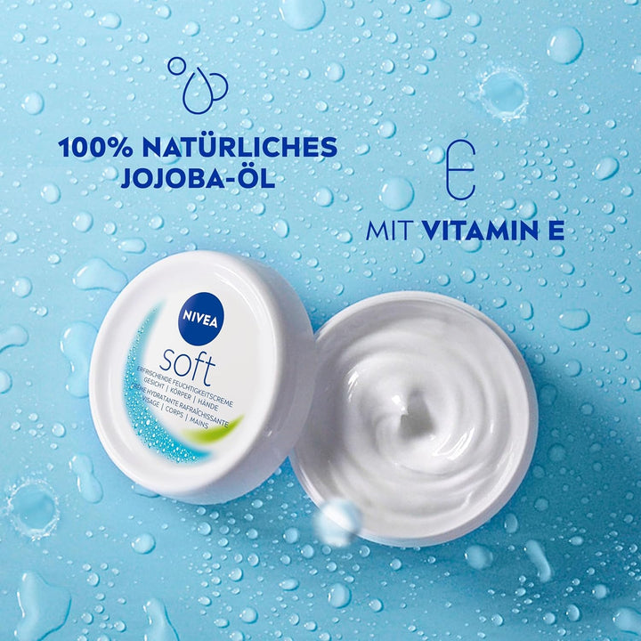 Nivea Soft Moisturizing Cream Face Body Hands 100ml