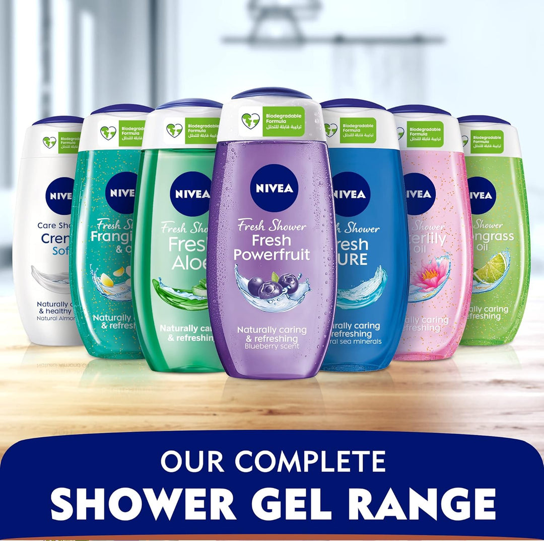 Nivea Shower Gel Body Wash, Cleansing Creme Soft Almond Oil Mild Scent, 250ml
