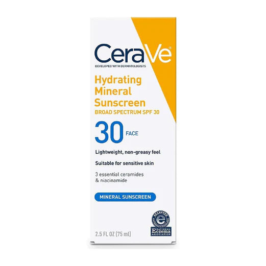 CeraVe HYDRATING MINERAL SUNSCREEN BROAD SPECTRUM SPF 50 30 FACE 2.5 FL OZ (75ml)