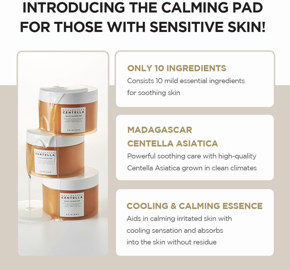 Madagascar Centella Quick Calming Pad 70ea(130ml) | Quick Calming Effects Soothing | for Sensitive Skin