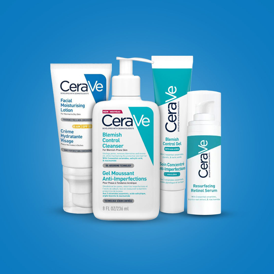 CeraVe Acne treatment Complete Pack (Blemish control cleanser, Blemish control Gel and Moisturiser with sun protection)