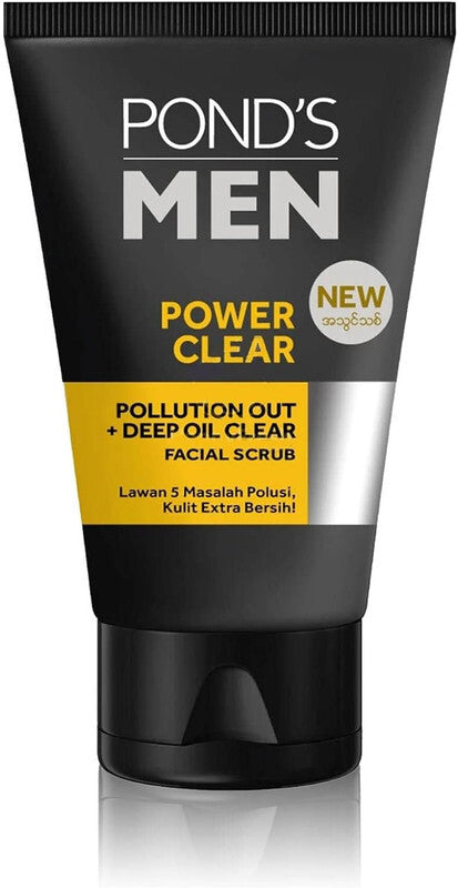 Pond's Men Power Clear Facial Scrub Pollutant Out + Deep Oil Clear
